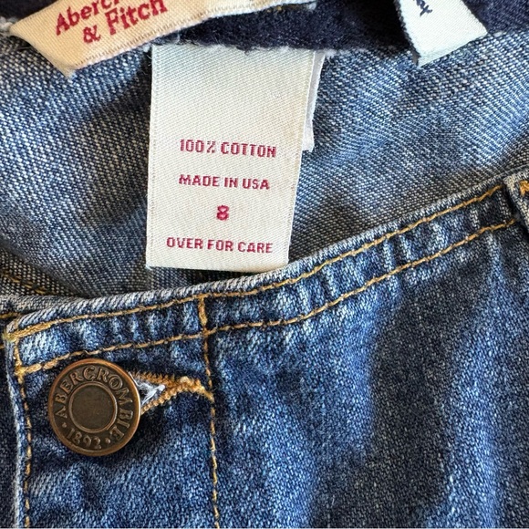 Abercrombie & Fitch Low Rise Button Fly Flare Jeans Y2K Patch Pocket Size 8 - Picture 6 of 13